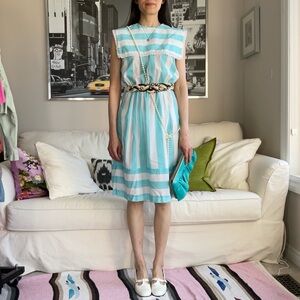 Vintage striped midi lightweight dress